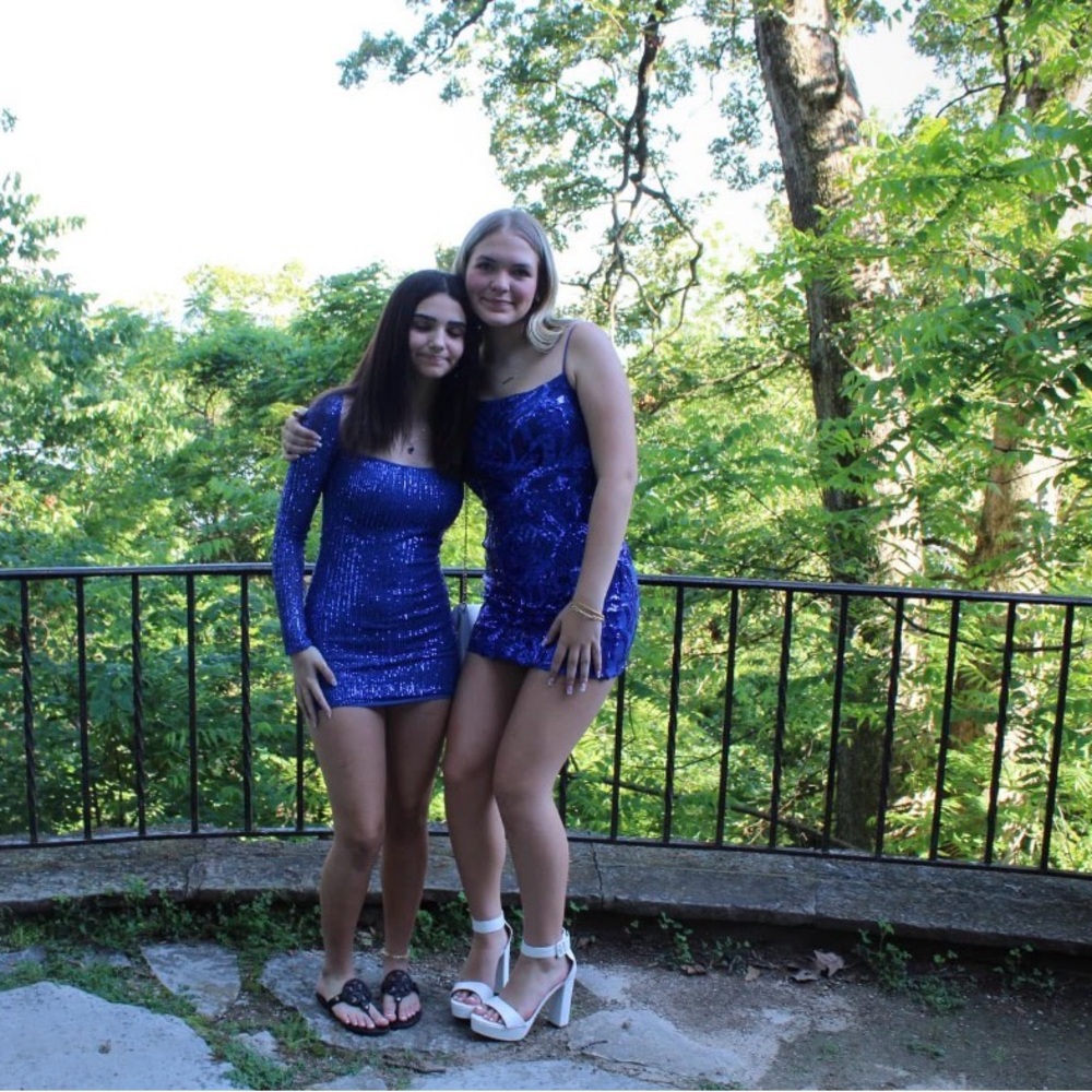 Lucy in the Sky Blue Sequin Long Sleeve Dress